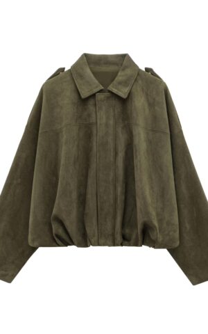 ropped Suede/Nubuck Bomber Jacket
