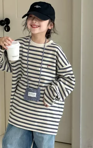 Oversized Stripe Long-Sleeve T-Shirt