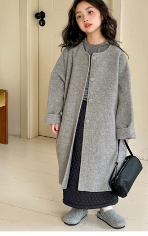 Grey Wool Kids' Coat
